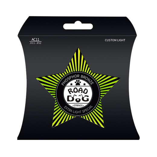 Lugou-Gitarrenstrings Full Set von Folk Acoustic Gitarre Saiten Set 6 Sets AC11 PU-Beschichtungsgefühl + Stringschneider