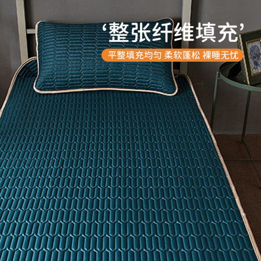 Yalu Thai latex mat two-piece set ice silk mat mattress summer Tencel air-conditioned soft mat 0.9m bed dark green