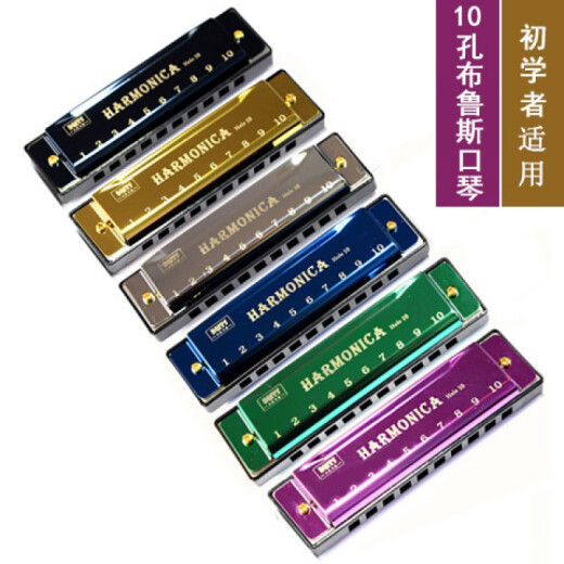 24孔C调口琴儿童乐器10孔布鲁斯初学者成人口风琴玩具118 24孔 精品钛金口琴(紫)