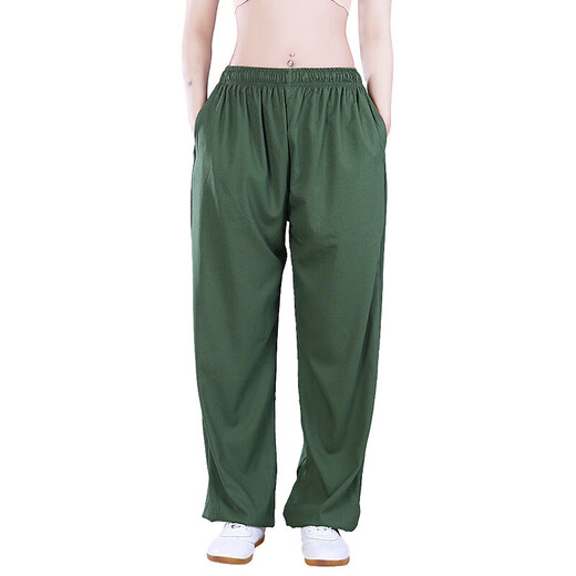 
Chen Ying Tai Chi Pants Summer Men and Women Spring and Autumn Sports and Leisure Practice Martial Arts Loose Lantern Stretch Cotton and Linear Breathable Side Pockets Stretch Cotton and Linear Pants Side Pockets---Dianlan M