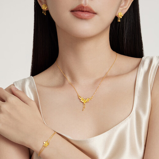 Chow Tai Fook Lilac Gold Pendant Necklace (labor cost 320) 45cm approximately 5.9g EOF850