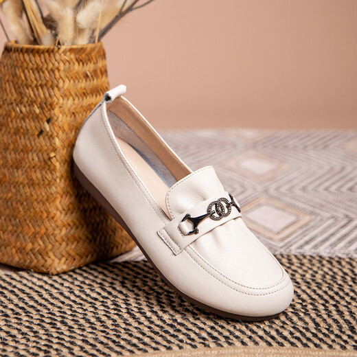
Kanglibi genuine leather soft sole mother shoes single shoes middle-aged and old comfortable and not tired leather shoes middle-aged and old young and non-slip women's shoes spring and autumn style 672 single shoes off white purchase order early delivery 39