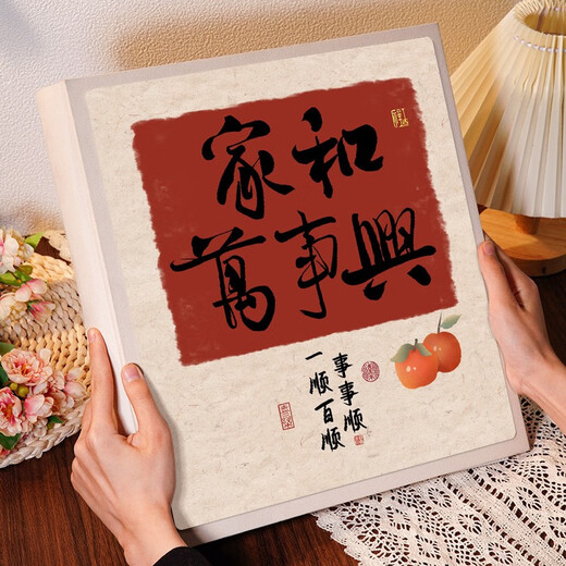 相册本纪念册插页式家庭1000张大容量影集宝宝儿童成长记录册情侣旅游结婚纪念照片收纳册6寸过塑混装 家和万事兴 混装567810寸694张【标准/塑封可装】