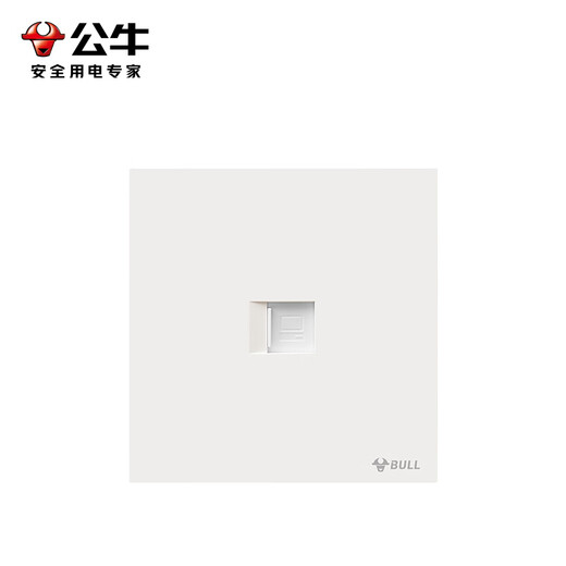 公牛（BULL）开关插座五孔大面板插座网线网络86型墙面暗装G57肤感米绒白 一位电脑插座(六类）