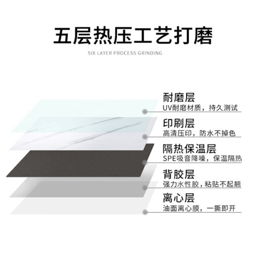 柏宜斯PVC自粘地板胶地板革地板贴加厚耐磨办公室厨房卧室水泥地家用 6194(60x60cm-1.2mm) 片