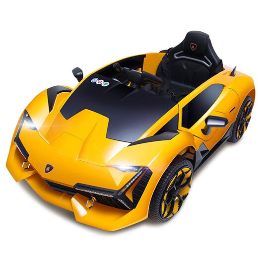 Harman Roe Lamborghini children's electric car four-wheel car with remote control baby toy car can sit on the child's stroller GK1 white