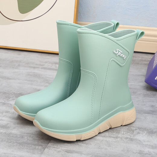 Bottes de pluie Aole Chaussures en caoutchouc pour femmes pour femmes Adult Fashion Kitchen Anti-Slip Plus Velvet Rain Boots 2024 Nouveau anti-résistant 640 Pink Plus Coton peut être détaché [Sélectionner une taille plus grande] 36