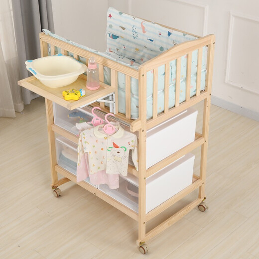 
Best Love Multifunctional Baby Diaper Table Baby BB Shaking Bed Solid Wood Newborn Clothes Fitting Touching Table Massage and Bath Care Table Can Shaking Diaper Table + Storage Box