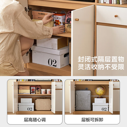 Lin's home floor-standing bookcase storage rack bookshelf integrated wall-mounted living room simple storage display cabinet UV2X