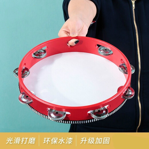 
XinBao Xinjiang dance performance percussion instrument Orf Children's Tambourine Kindergarten teacher rattles with hand drums Six-inch white frame 15CM
