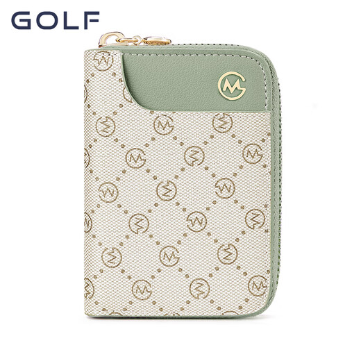 高尔夫（GOLF）卡包女印花多卡位女士零钱包包女包手拿包休闲百搭钱包 豆绿配灰绿