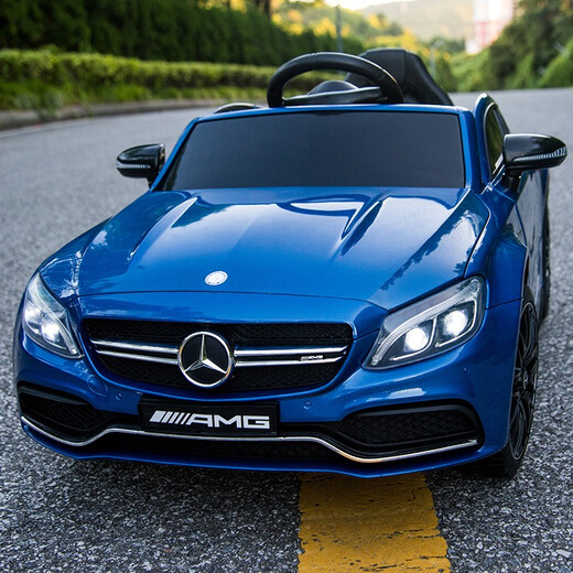 Echt autorisiertes Mercedes-Benz Kinder-Elektroauto, Allrad-Babyspielzeug mit Fernbedienung, Autoaufladung für Jungen und Mädchen, schaukelnd und sitzend, mit Fernbedienung, Xingchenhao-Farbe, weinrot, Vierradantrieb, tragbares Laden, Schaukel, hohe Türöffnung, Ledersitz