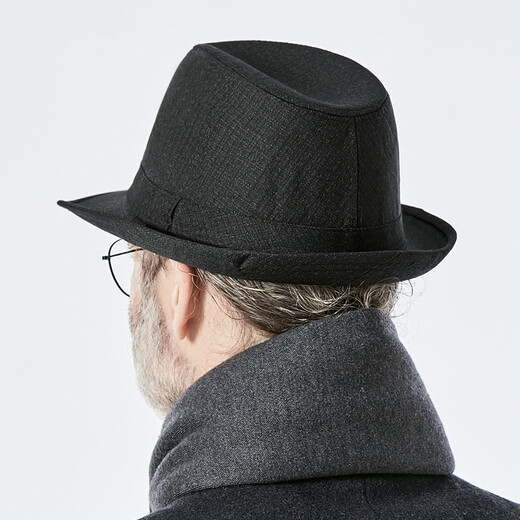 SOMUBAY Men's top hat, autumn and winter thin jazz hat for middle-aged and elderly people, retro Shanghai beach hat, father's gentleman hat for all seasons, black [suitable for all seasons] regular size (head circumference 57-58CM)