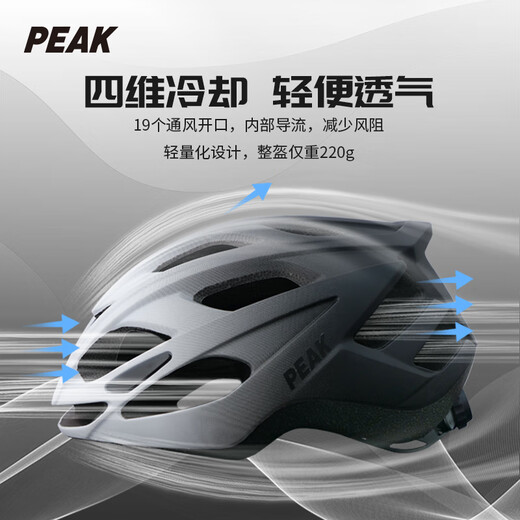 Peak Cycling Helmet Mountain Bike Road Bike Bicycle Helmet Men's and Women's One-piece Safety Hat Black and White Gradient