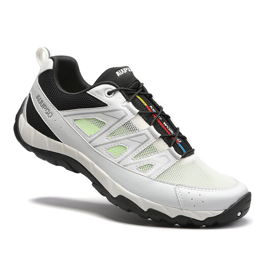
Shangzuo (AUUPGO) lock-free cycling shoes for men in summer breathable mountain bike road bicycle shoes for women hard sole non-lock bicycle equipment shoes white and black [soled with breathable holes] 43