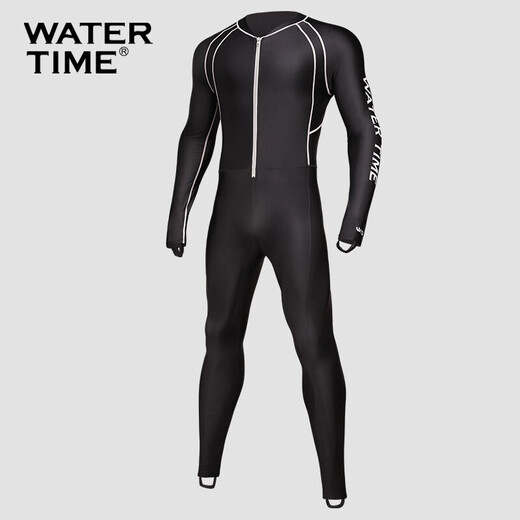 WATERTIME/水川 wetsuit surfing suit men's jellyfish clothing winter swimming warm men's swimsuit one-piece long-sleeved swimming equipment men's black L