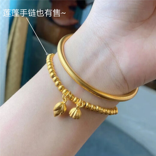 Fat Donglai's same style fake gold bracelet, ancient inheritance, golden yellow, simulated gold, silver-covered, solid sand gold for women, does not remove pigment, bracelet + bracelet (set discount), weight standard + biography