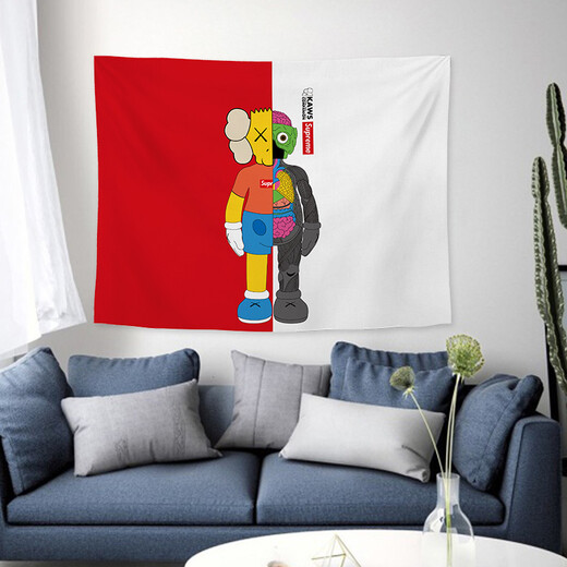 Nianrou Nordic Brand Trendy Sesame Street Fond Cilot Ins Hanging Tissu Room Disposet Dormitory Decoration Décoration Internet Célébrité Tapasches GT677 Largeur 100cm - Hauteur 75cm (collection et achat + package d'installation)