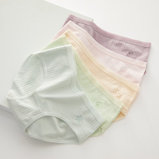 Kailehu girls' underwear development period pure cotton briefs for girls over 12 years old, medium-sized children's shorts for 13-year-old girls, children's five-piece combination L (80-105 Jin Jin equals 0.5 kg)