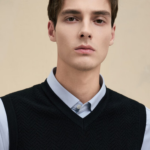 EMZEMZ Ordos Antistatic Wool Cashmere Autumn and Winter Men's Pullover Cardigan Sweater V-neck Warm Vest