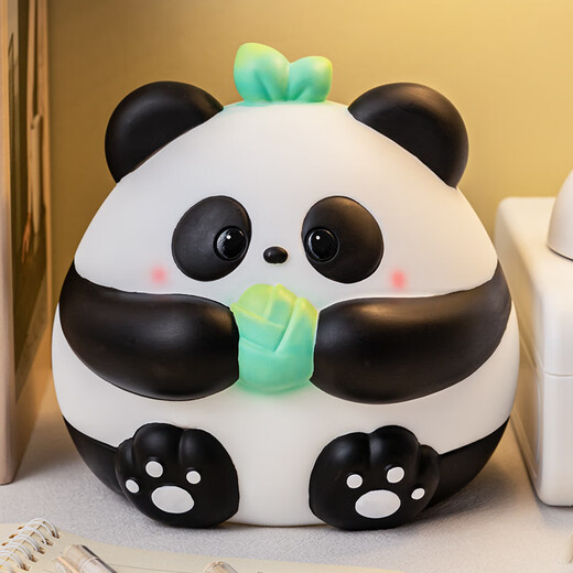 Qi Le's birthday gift panda piggy bank for women, children's large capacity, depositable and removable, new style for boys, only in and out of the piggy bank, panda rice balls (large size)
