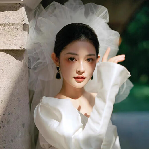 Dijing handkennbares Garn geschwollener Schleier Braut Styling Kopfschmuck Haarzubehör Hochzeitskleiderkragen Heiratsvorschlag Accessoires Foto Studio Fotografie Reisefotografie