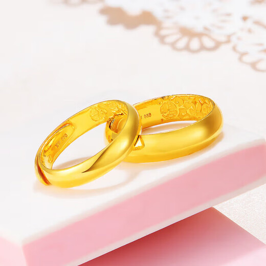 Tico Auspicious Blessing Pure Gold 999.9 Solid Gold Ring Couple Style Ring Living Ring Engagement Birthday Gift