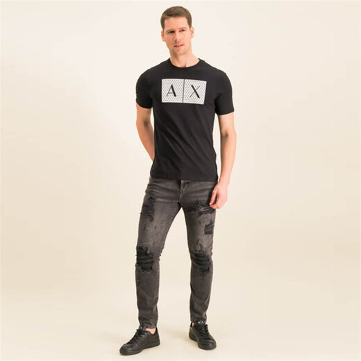 Armani / Axe T-shirt à manches à manches courtes à manches courtes à manches courtes courte 8nztck Z8H4Z RED 1463 L