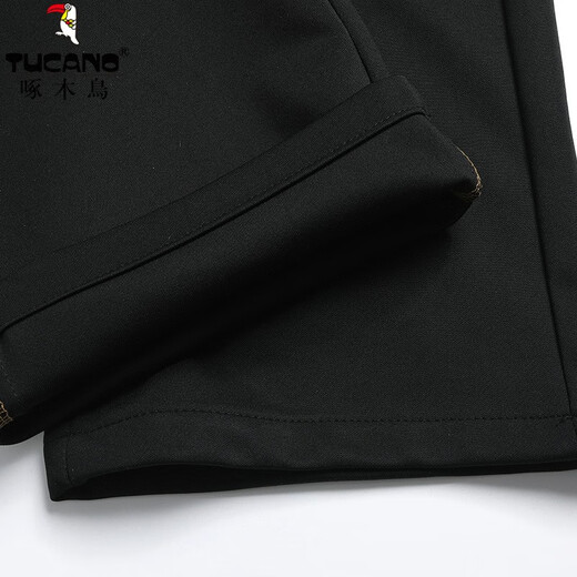Woodpecker (Tucano) printemps et été Nouveau glace de la soie de soie et pantalon décontracté pour hommes pantalons droits pour le pantalon de papa d'âge moyen du milieu d'âge moyen 9853 Gray 34 (2 pieds 7 taille)
