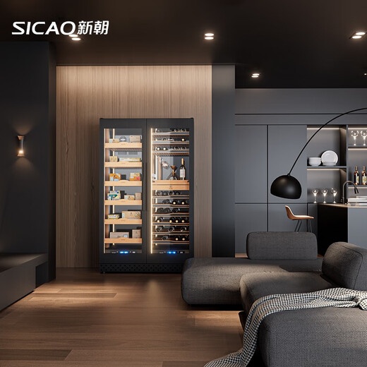 Xinchao (SICAO) red wine cabinet with constant temperature and humidity for home use high-end customized villa commercial reception bar KTV storage beverage liquor wine home cellar display cabinet 900 GC900A wine cabinet + wine cabinet 500L