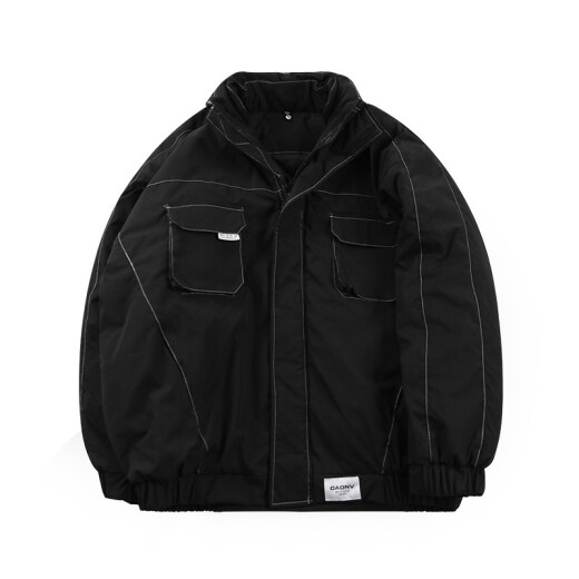 Ropa de tela de tela textil para hombres de gran tamaño ropa de trabajo engrosado abrigo de algodón hombre grasa más grasa más abrigo de algodón cálido en la chaqueta para hombres de invierno MF1381-2 gris claro 3xl (175-200jin [Jin equivale a 0.5 kg])
