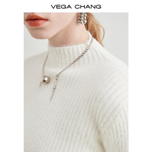 VEGA CHANG imitation mink knitted sweater for women 2025 autumn and winter new style petite slimming temperament bottoming top, versatile black, one size fits all