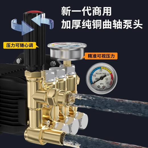 洁来仕洗车机高压洗车泵洗车水枪家用冲洗高压水枪冲洗设备工业级洗车店 6500W 意大利泵220V700斤压力20米