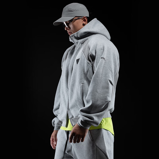 Monster Guardians Sports Suit Men's Autumn and Winter New Skin Friendly Warm Hooded Slim Sweatshirt Casual Sportswear Suit Gray Gray (Sweatshirt) Size Small L