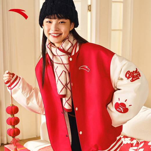 Anta waterproof water polo cotton jacket thickened loose flight jacket winter neutral fashion new year limited jacket