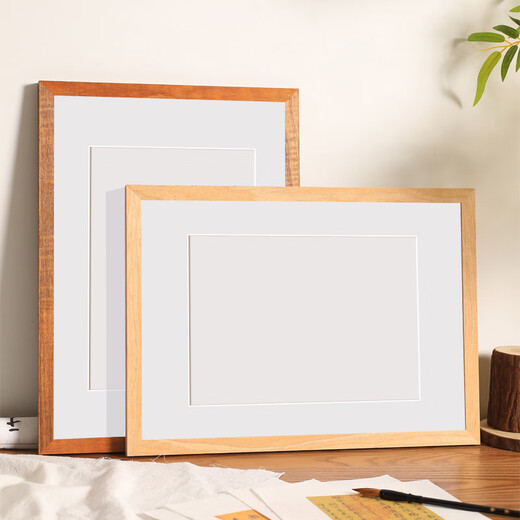 Senmiao solid wood a4 photo frame table blank calligraphy French painting frame wall hanging 4k wooden frame 8k frame can be customized and self-assembled Teak color-selected solid wood can be customized 30-inch wall hanging-can hold 50.2*75.2cm