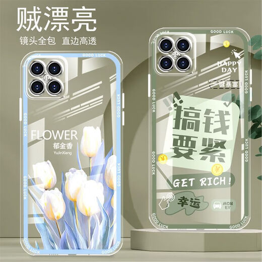 Yiheng es adecuado para el estuche de teléfono móvil Huawei Nova8se, silicona transparente completa anti-caída, protectora de la caja protectora del borde del borde recto de la lente para la nueva mujer, el nuevo caricatura de caricatura avanzada avanzada OU866 Lucky Cat Huawei Nova8se [concha única]