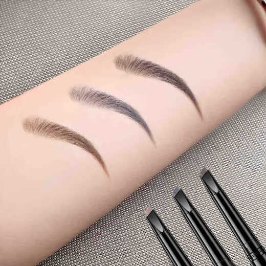 Double-ended eyebrow pencil is waterproof and sweat-proof, long-lasting and not easy to smudge. Beginner's eyebrow brush provides three-dimensional coloring for cosmetics. Double-ended eyebrow pencil - black 1 pack