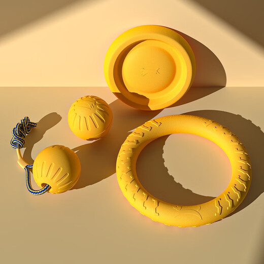 Qi Oh dog toy ball bite-resistant Frisbee pull ring pet border collie toy to relieve boredom self-pleasure tool molar dog training toy interactive pull ring large size 29cm