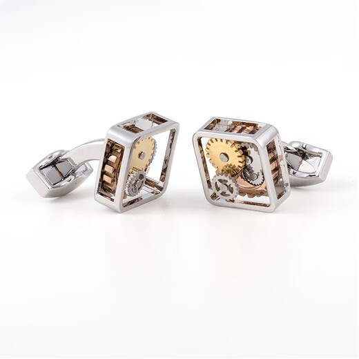 William Milton British -style mechanical gear sleeve buckle male light luxury custom suit sleeve -nail French gift silver