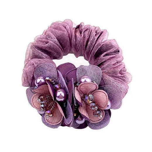 Antimexi’s mother-in-law’s hair ornaments and updos 2024 new high-end headbands, hair ropes and hair rings for her mother’s wedding banquet, wedding cheongsam hair accessories, dark coffee + dark purple 2 pcs
