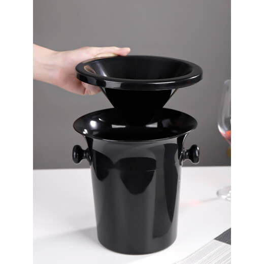 Just Plastic Wine Bucket Red Wine Bucket Champagne Bucket Blind Tasting Bucket Ice Bucket Ice Cube Black Reception Small Wine Bucket Black Large Spit Bucket-3L