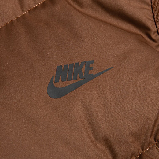 耐克（NIKE） 羽绒马甲男士2024冬季运动服加厚防风外套立领羽绒背心DD681 DV1136-259咖色85%灰鸭绒 L
