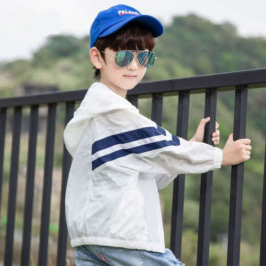 Disney (Disney) Boys Summer Sun Protection Clothing Children's Summer Lightweight Jacket 2024 New Children's Clothing Anti-UV Medium and Large Children Korean Version White Sun Protection Clothing 110