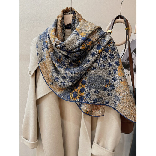 Story Life Gifts Silk Buff Femen's Outumn and Winter Silk lana de seda suave Bufanda cuadrada grande CALLO Cálido Taloso Temperamento Versátil de Mujeres Fubao