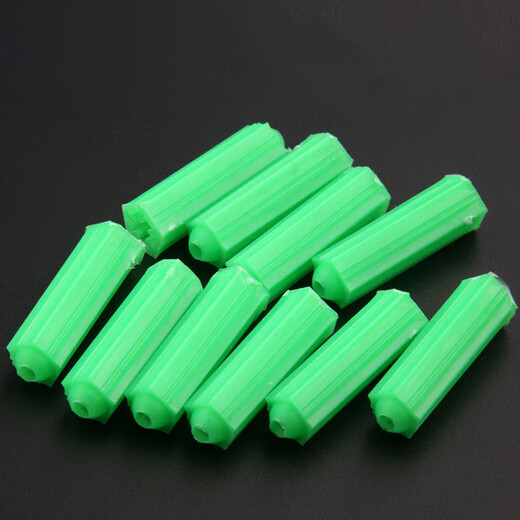 Deqi green plastic expansion tube rubber plug tube wall plug expansion screw rubber granules M8 (50 pieces)