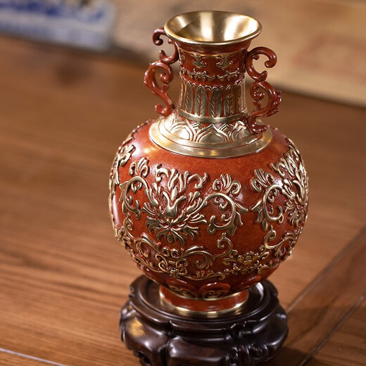 Zhu Bingren, Copper, Fuqing Lianmian Copper Vase, Flowerware, Flower Shop, Crafts, Living Room Entrance Study Ornaments, Home Decoration, Fuqing Lianmian Bottle