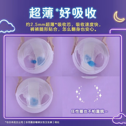 Laurier Kao Laurier Good Night Pants M-L size night-use safety pants ultra-thin leak-proof breathable pants type sanitary napkin combination pack M-L size 12 pieces 100-140Jin Jin equals 0.5 kg