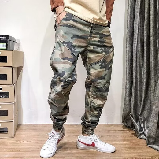 Xuanlaiya (Xuanlaiya) Amerikanische neue lose große Tarnhose Herrenmarke Arbeiten längliche Hose vielseitige Männer Sports Casual Hosen 1585-Camouflage Green 2xl