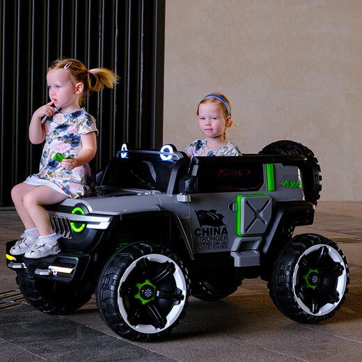 Tank 300 children's electric car four-wheel remote control off-road baby car can sit adults double four-wheel drive child car white 10A lead-acid battery + hard seat four-wheel drive
